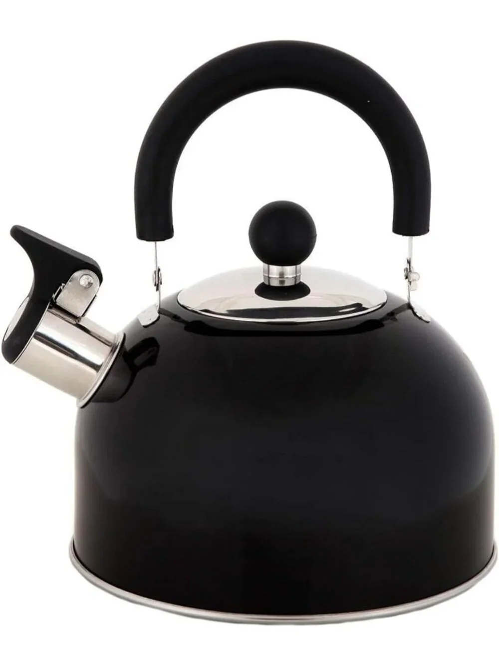 Black Kitchen Whistling Tea Kettles 2 Quart Stainless Steel Stovetop Tea pot